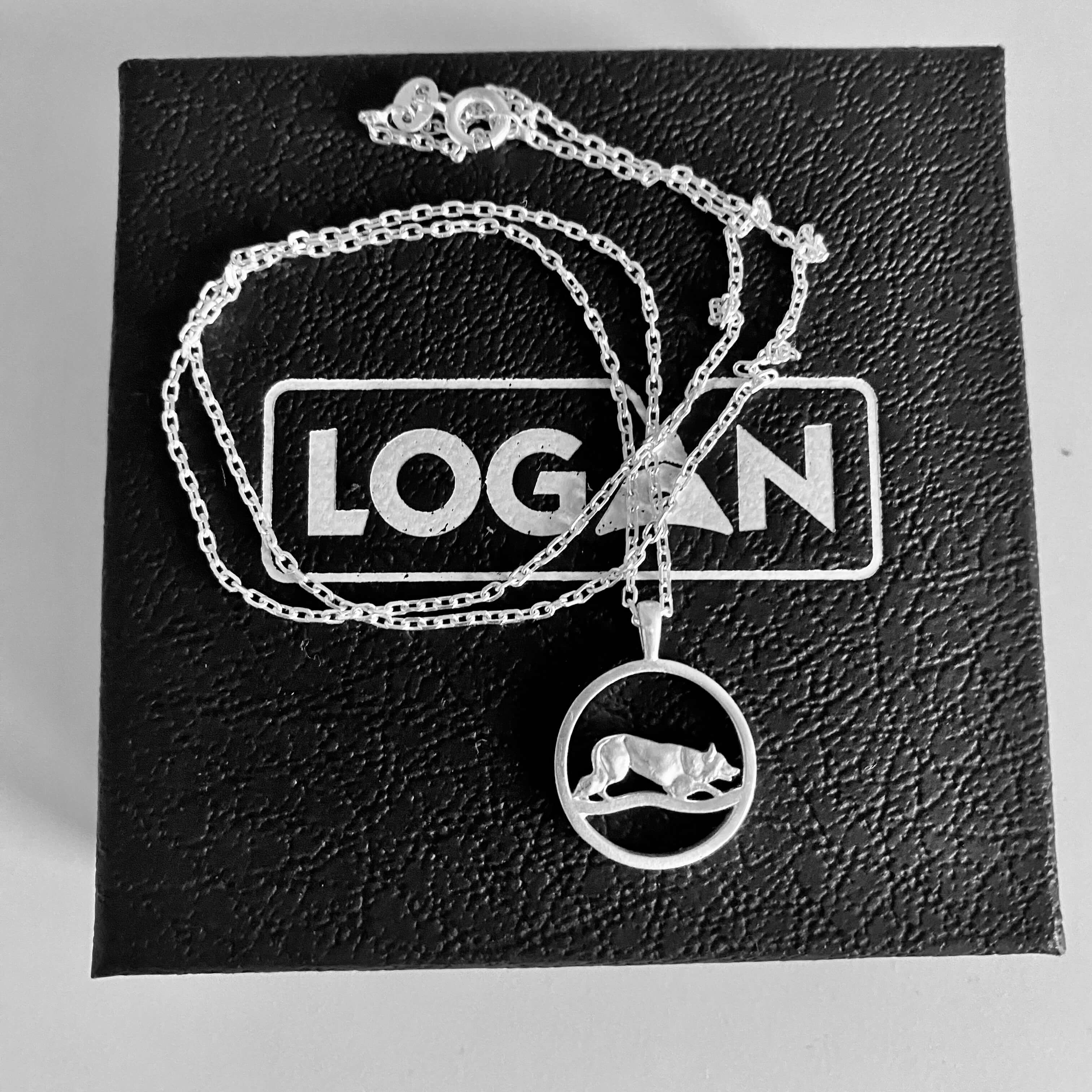 925 sterling silver Border Collie pendant