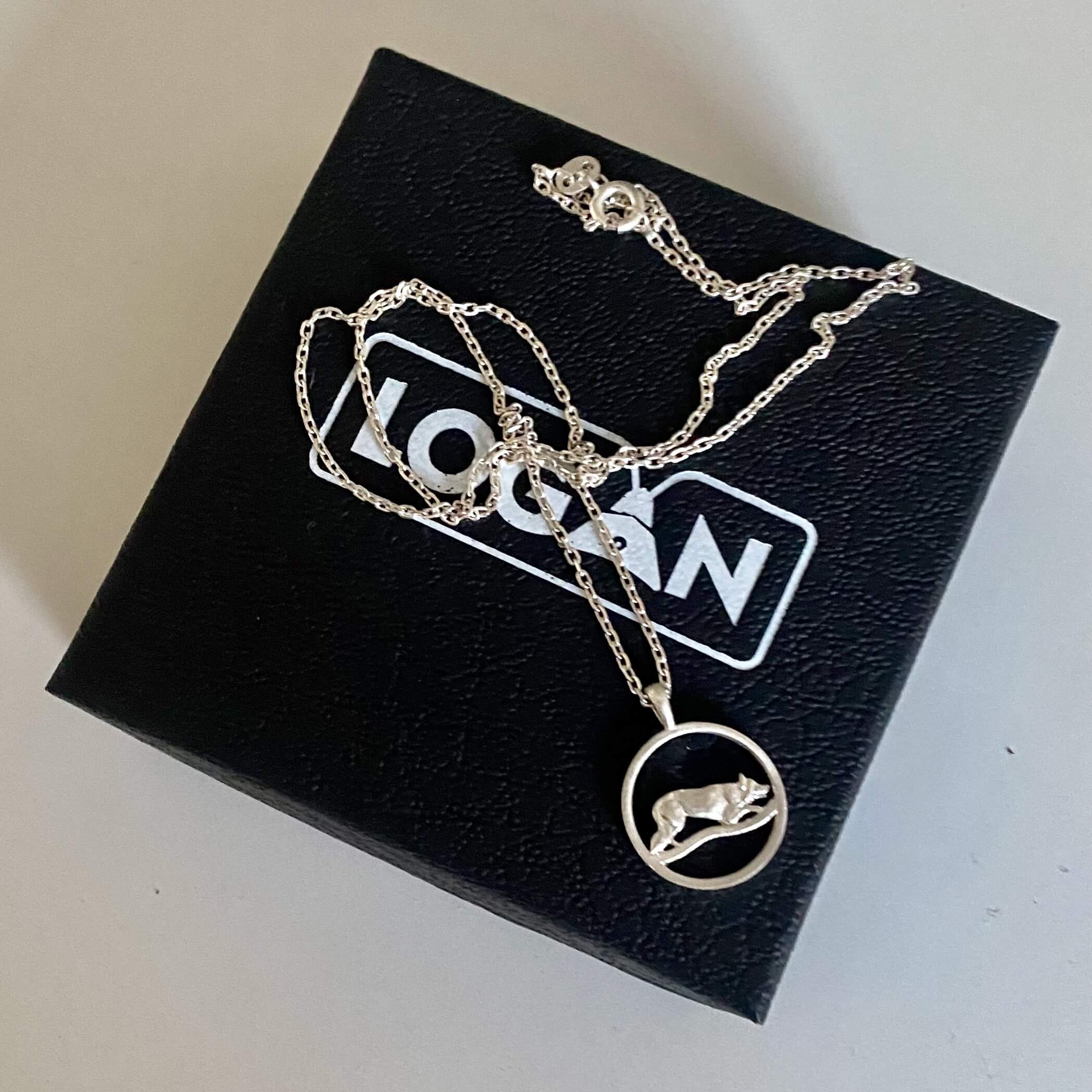 925 sterling silver Border Collie pendant