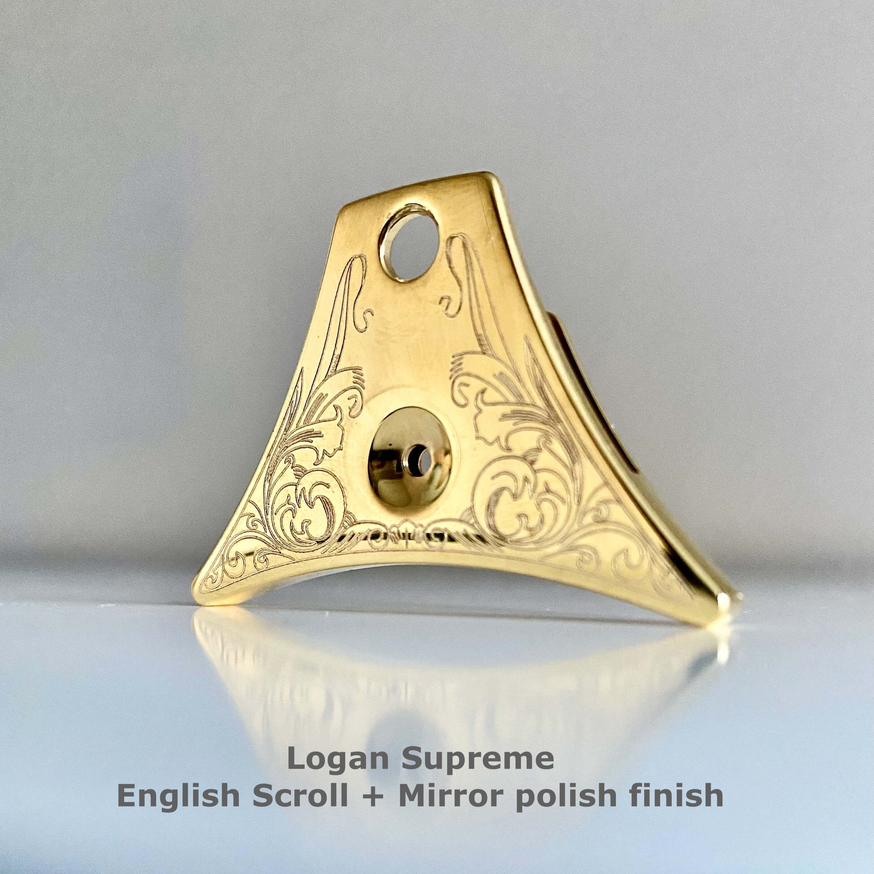 Logan Supreme brass whistle mirror polish finish and Scroll engraved pattern on back