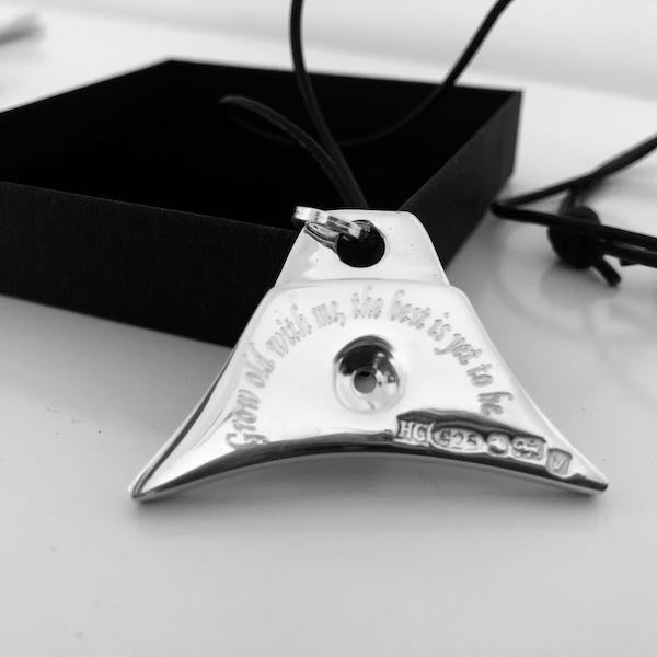 Solid silver Logan whistle with text engraving