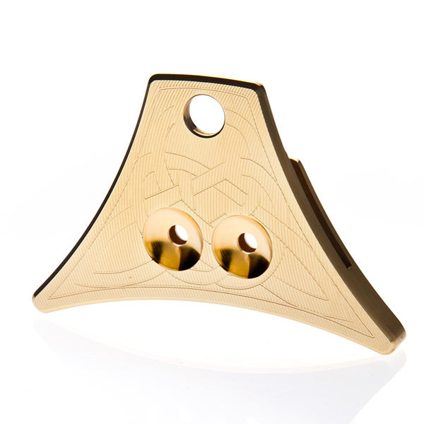 brass shepherds whistle Celtic back view