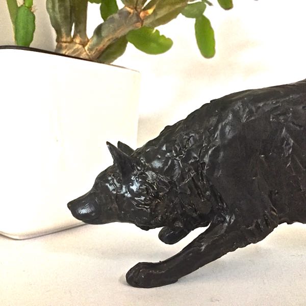 Bronze Border Collie Sculpture