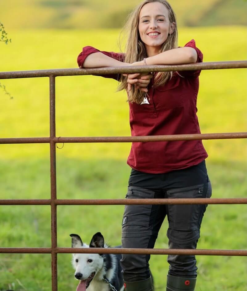 A woman with her Border Collie