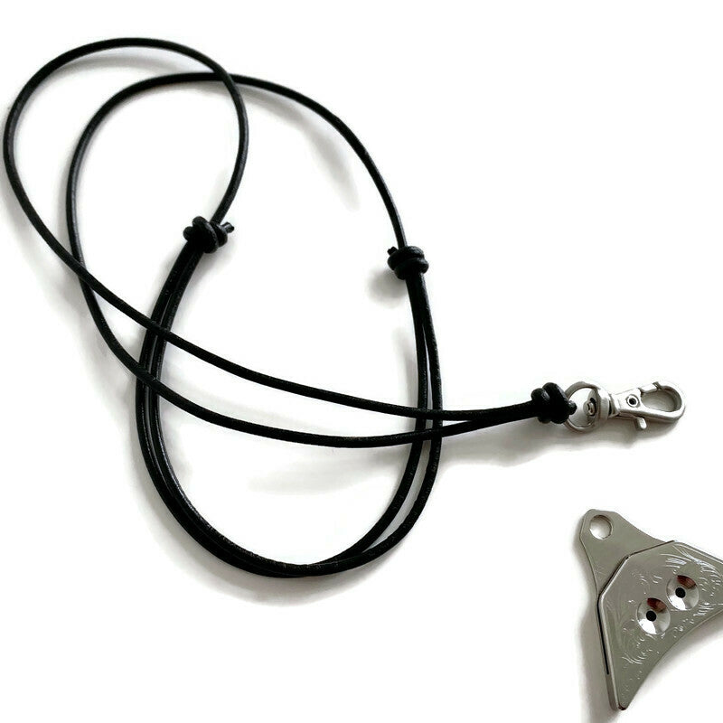 adjustable leather whistle lanyard