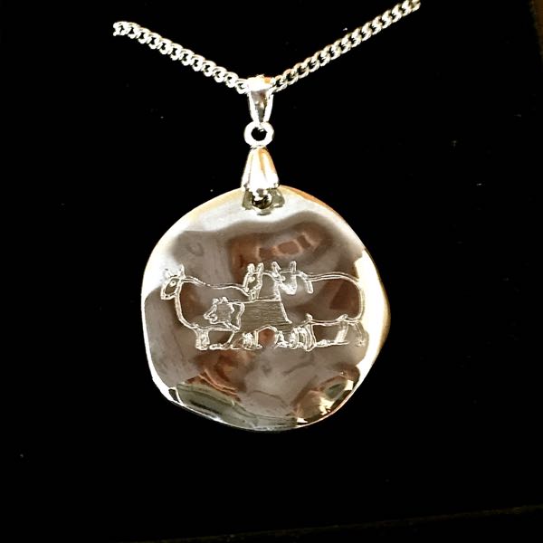 Border Collie & Sheep Pendant 925 Silver Logan Whistles