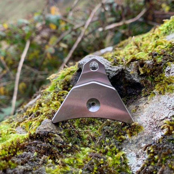 Logan 304 metal shepherd's whistle on mossy rocks