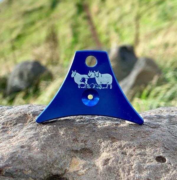 Engraved Logan A1 Aluminium Sheepdog Whistle in blue