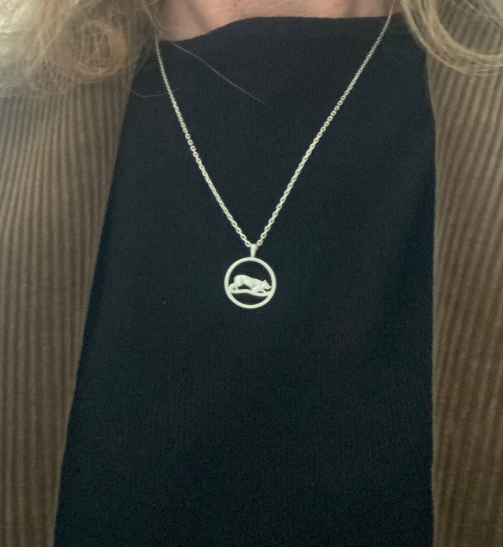 925 sterling silver Border Collie pendant