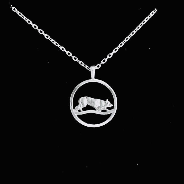 925 sterling silver Border Collie pendant
