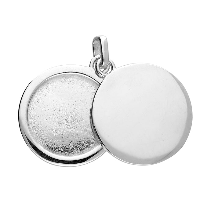 sterling silver double disc pendant