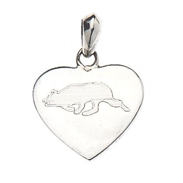 Silver Heart Border Collie Charm Necklace
