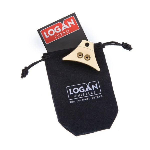 Logan Turbo brass whistle and pouch