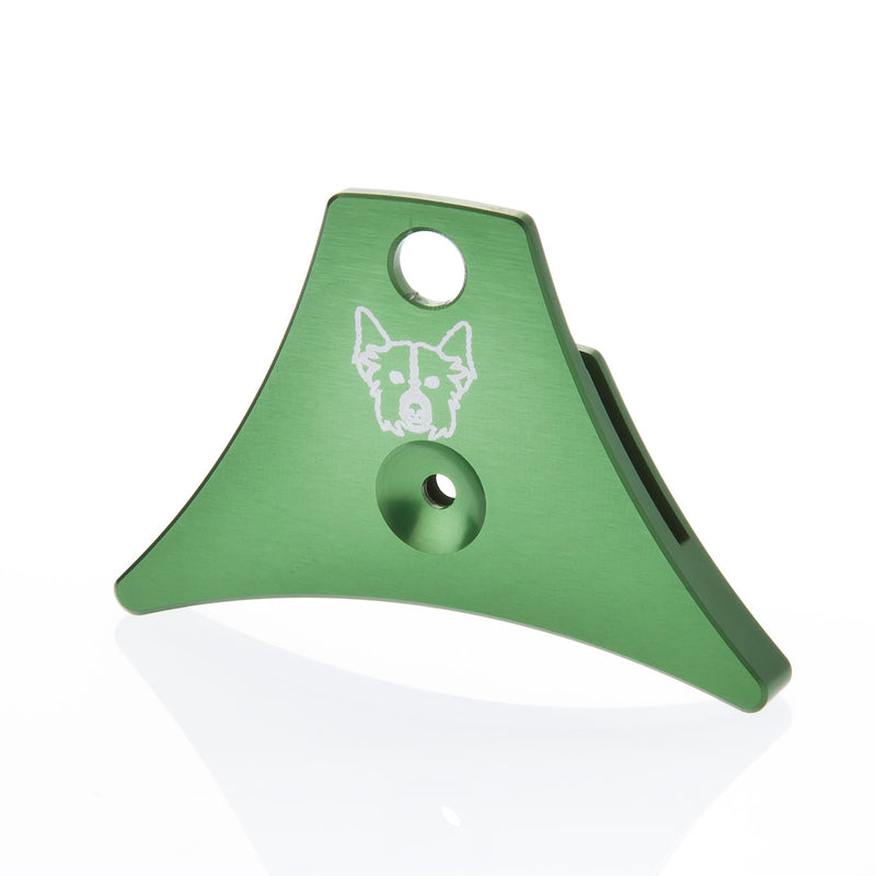Logan A1 Green whistle with dog etched design