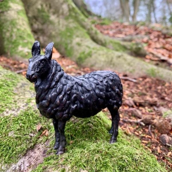 Border Collie And Sheep Bronze Sculptures