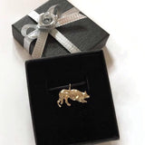 Gold Collie charm in gift box