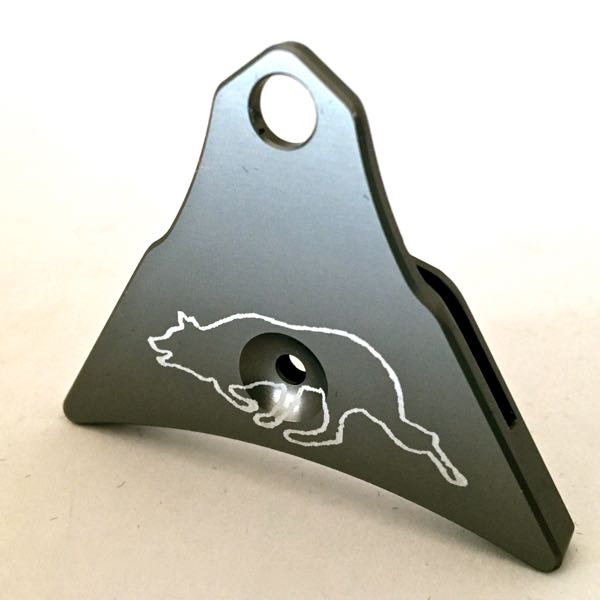 Logan Ventura gunmetal grey sheep dog whistle with white running collie etched design