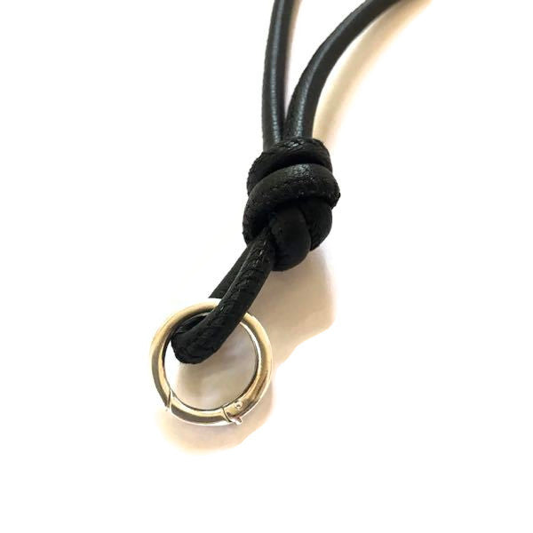 Soft Lamb Nappa Leather Lanyard - 925 Sterling Silver Spring Clip