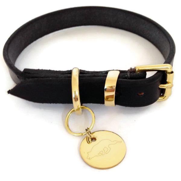 English Bridle Leather Dog Collar