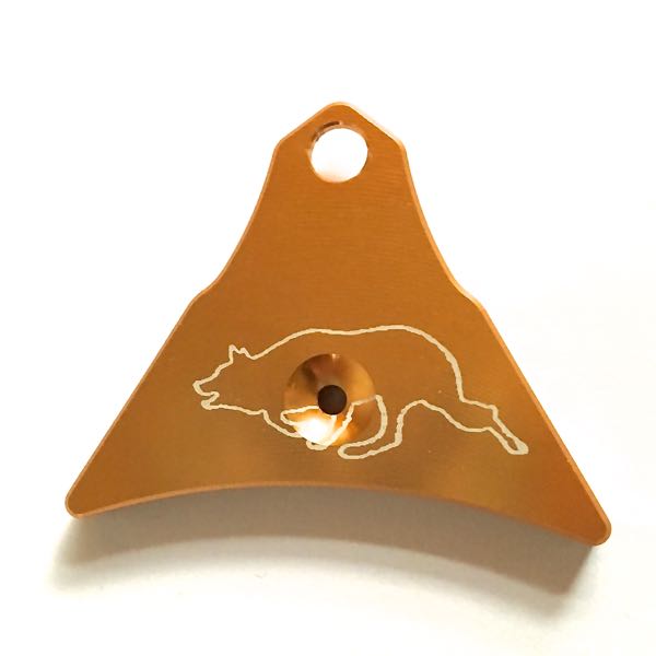 Logan Ventura bronze sheep dog whistle with white running collie etched design