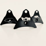 Engraved Logan Ventura black sheepdog whistles - sheep and border collie designs 