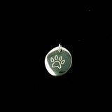 925 Sterling Silver Charm With Engraved Paw