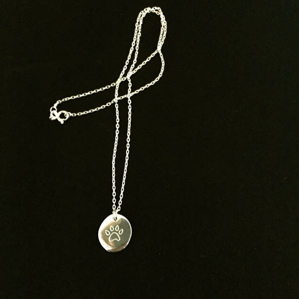 925 Sterling Silver Charm With Engraved Paw