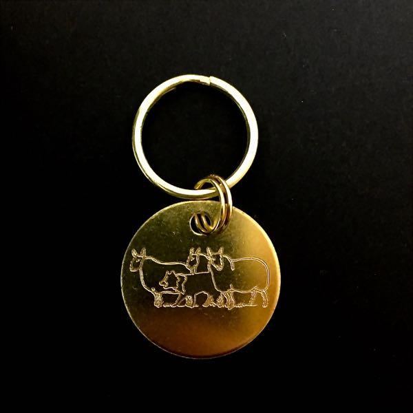 Border Collie Solid Brass Identity Tag