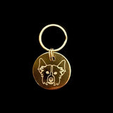 Border Collie Solid Brass Identity Tag