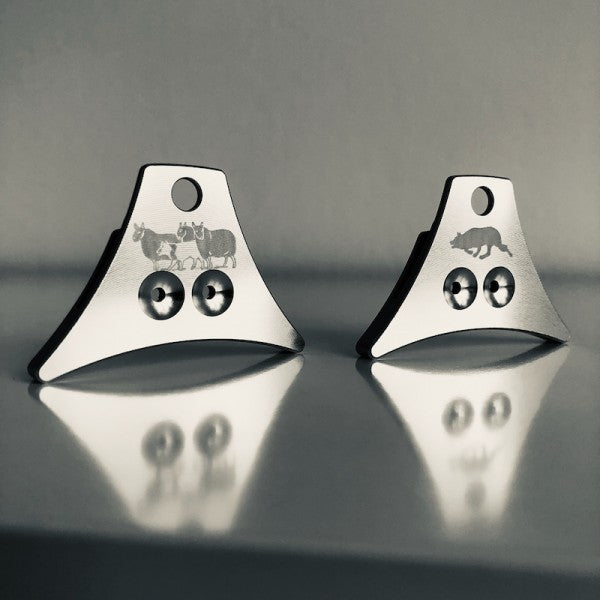 Logan A1 Turbo sheepdog whistles with engraved designs