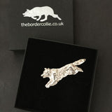 Sterling Silver Border Collie Brooch