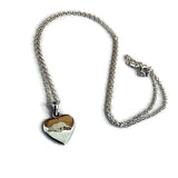 Silver Heart Border Collie Charm Necklace