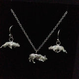 Silver Border Collie Charm Earrings