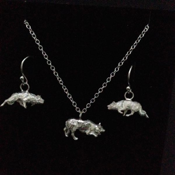 Silver Border Collie Charm Earrings